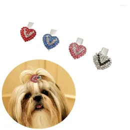 Dog Apparel Rhinestone Hair Clip Puppy Heart Shape Barrette For Cats Dogs Styling Accessories Fashion Pets Hairpin