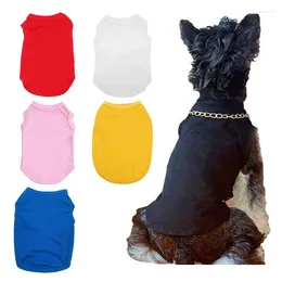 Dog Apparel Summer Clothes Thin Section Pet Vest Cottton Solid Color Large T-Shirt For Small Medium Supplies XS-5XL