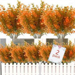 Decorative Flowers 38cm Artificial Eucalyptus Autumn Decoration Plastic Bouquet Anti-UV For Home Wedding Party Decor Fake Plants