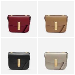 Shoulder Bags Cosmetic Bags Cases Demellier British Minority Tofu Bag Womens Fashion Leather One Shoulder Cross Body Small Square Bag 240516