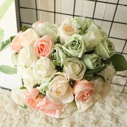 Decorative Flowers Artificial Peony Bouquet Home Decoration Wedding Party Fake Plants Diy Roses