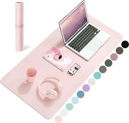 Mouse Pads Wrist Rests Leather desktop mat pink solid Colour mouse mat anti slip and waterproof desktop home office computer laptop mouse mat xxl Kawaii cute carpet J24