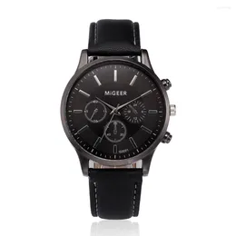 Wristwatches Men'S Handsome Casual Business Style Quartz Watch Fashionable And Minimalist Steel Dial Luxury Artificial Leather Watches