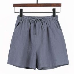 Shorts de grife de grife 2024 shorts de fitness vermelho líquido Curtos de corrida feminino Verão fino fino solto casual grande perna alta cintura A Esportes de calça de linho de linho de linho de linho largo x7io