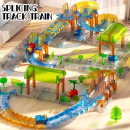 Diecast Model Cars Large scale railway track game set electric track train set puzzle assembly toy education DIY racing interactive boy gift WX