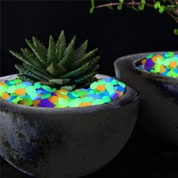 Decorative Figurines 200pcs 11 13mm Garden Glow In The Dark Luminous Pebbles For Walkways Plants Aquarium Decor Stones Decoration