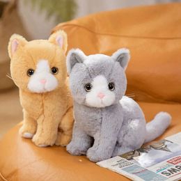 26cm Stuffed Devon Rex Cats Plush Toy Simulation Pastoral Cute Cat Pet Toys Lifelike Home Decor Birthday Gift For Children