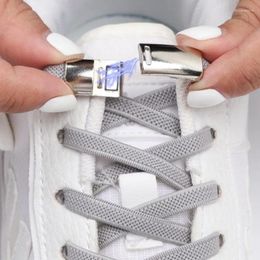 Shoe Parts 1 Pair No Tie Shoelaces Magnetic Lock Elastic Laces For Kids And Adult Sneakers Shoelace Flat Rubber Bands Shoestrings