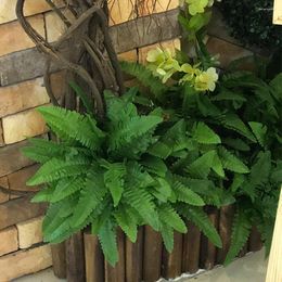 Decorative Flowers 2Pcs Artificial Ferns Fake Fern Bush Plant 20 Leaves For Each Bouquet Grass 21 Inch Farmhouse Entrance