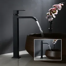 Bathroom Sink Faucets Basin Only Cold Black Tap Tall 304 Stainless Steel For Water