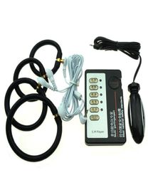 Electro Shock Cock Ring Ejaculation Anal Plug Penis Estim Cumming Stimulation Sex Toys for Men Drop1744408