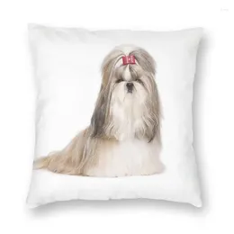 Pillow Cool Shih Tzu With Bow Case Home Decorative 3D Double-sided Printed Dog Animal Cover For Sofa