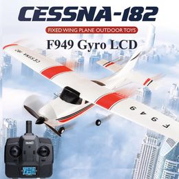 WLtoys 2.4G F949 LCD version RC aircraft 182 3D6G 3Ch fixed wing outdoor drone RTF with gyroscope and night gift 240509