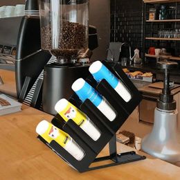 Kitchen Storage Paper Cup Holder Multi Functional Coffee Organizer Dispenser For Countertop Disposable Rack Tools