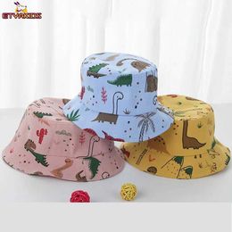 Caps Hats New Spring Summer Baby Hat Boys and Girls Cotton UV Protection Sun Hat Children Panama Beach Childrens Bucket Hat Cute Cartoon Baby Hat WX