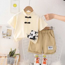 Clothing Sets Baby boy clothing set baby summer casual panda print T-shirt+shorts set childrens cartoon clothing set WX