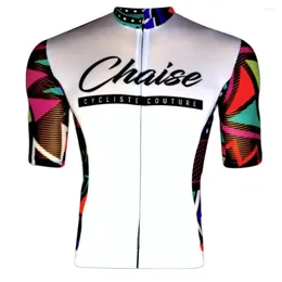 Racing Jackets Chaise Mens Summer Cycling Jersey Breathable MTB Short Sleeve Shirts Triathlon Shirt Tops Quick Dry 2024 Maillot Ropa