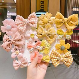 Hair Accessories 8 Pack Cute Bow Girl Clip - Flower Butterfly Fabric Cute Hair Accessories WX