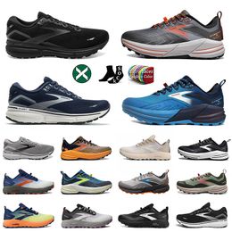 Fashion Designer New brooks glycerin gts 20 Cascadia 17 Ghost 15 Running Shoes mens women Black White Yellow Green sneakers size 36-45