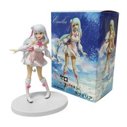 Action Toy Figures White hair Cute girl Different World Anime Figure Standing Posture Animation Figurine Doll Ornaments box-packed Y240516