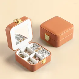 Storage Boxes Multifunctional Makeup Organizer Box Stylish Candy-Colored Jewelry With Flip-over PU Leather Cover
