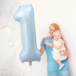 Party Balloons 1pc 40inch Baby Pink Blue Green Number 0-9 Year Kids Happy Birthday Party Decor Baby Shower Wedding Decorations Supplies