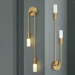 Wall Lamp Modern Led Light Gold Nordic Long Strip Lamps For Living Room Bedroom Bathroom Hall Corridor Background Indoor Decor