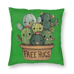 Pillow Soft Cute Cartoon Cactus Green Plants Throw Case Decoration Tropical Succulent Cover 45x45 Pillowcover For Sofa