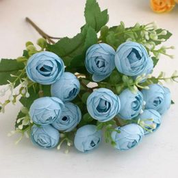 Decorative Flowers Fancy Artificial Camellia No Watering DIY 15 Heads Wedding Bouquet Flower