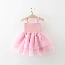 Girl's Dresses Summer New Baby Girls Dress Suspender Pompadour Dress Cake Layer Birthday Party Team Double Plush Colourful Ball Sweet Princess