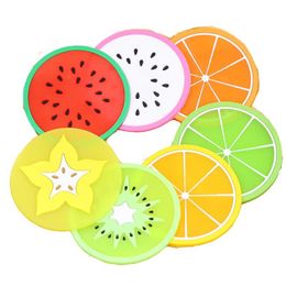 Mats Pads Fruit Sile Coaster Jelly Colour Creative Non-Slip Insation Pad Table Decoration Coffee Mat Drop Delivery Home Garden Kitch Dh2Zb