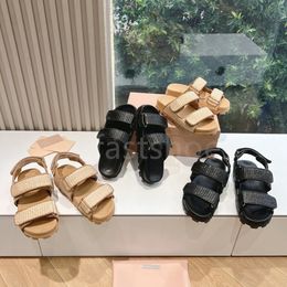 Designer Sandals Women Crochet Sandal Weave Sandals Platform Slides Leather Slippers Rubber Sliders Womens Men Shoes Summer Buckle Beach Sandals