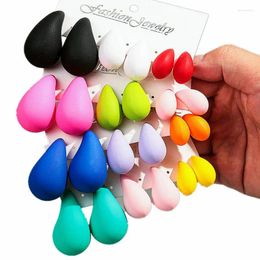 Hoop Earrings 3pair Extra Large Waterdrop Chunky Set For Women Girl Mixed Color Acrylic Teardrop Dome Earring Statement Jewelry Gifts