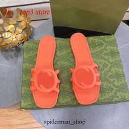 cucci Designer Sandals Women Slippers Ladies Flat Beach Jelly Script Orange Summer Fall Mules Outdoor Waterproof Luxury Pool Shoes 35-41 1195