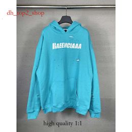 Balencig Hoodie Designer Hoodies Men Hoody Mens Sweater Sweatshirt Parisian Classic Art Perforated Print Two Piece Set Unisex Long Sleeve Sweater New 6008