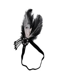 Baffle headband headdress black feather butterfly headband hair accessory with crystal3488848