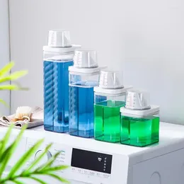 Storage Bottles Laundry Detergent Dispenser Clear Washing Powder Liquid Container With Lids Jar Airtight Box For Room