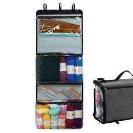 Storage Bags Yarn Bag Large Organizer For Crochet Hooks Needles Skeins Accessories Basket Pocket Knitting