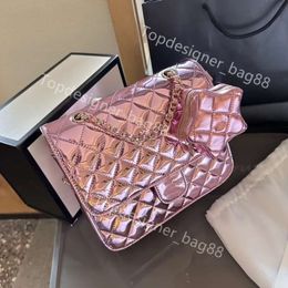 Shiny Women Backpack Style Designer Classic Flap Bag with Star Coin Purse Patent Leather Golden Metal Hardware Evening Bags totes Luxury Cross Body Shoulder wallet