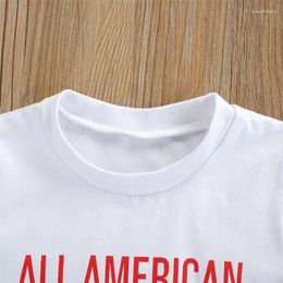 Clothing Sets 4th Of July Kid Boy Outfit Letter Print Short Sleeve T-shirt Top And Stars Shorts Toddler Independence Day 2 Piece Clothes