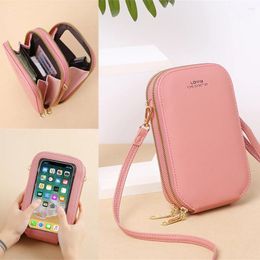 Evening Bags Fashion Women's Bag 2024 Trend Handbags Designer Cell Phone Purse Wallets Leather Smartphone Shoulder