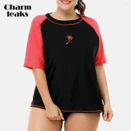 Women's Swimwear Charmleaks Women Rashguard Swimsuit Shirts UPF 50 Womens Plus Size UV-Protection Rash Guard Beach Wear