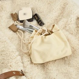 Cosmetic Bags Portable Drawstring Makeup Bag Women's Casual Canvas Travel Organizer Toiletry Pouch Female Storage Handbag
