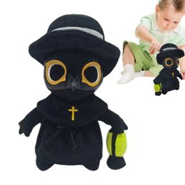 Stuffed Plush Animals Plague Doctor Toy Luminous Lantern Terror Doll Boys and Girls Soft Birthday Gift Popular 2024 Q240515