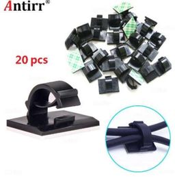 20pcs Car Cable Winder Fastener Charger Line Clasp Wire Cord Clip Tie Fixer Organizer Desk Wall Clamp Holder Management Adhesive3377658
