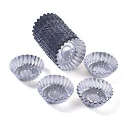 Baking Moulds 250/500 Pcs Egg Tart Mould Disposable Round Chrysanthemum Cake Decorating Tools Easy Release Moulding Forming