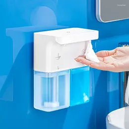 Liquid Soap Dispenser Automatic Transparent Foam Wall Mounted Double Head Bathroom Sanitizer Shampoo Shower Gel Container