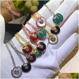 Pendant Necklaces Fashion Designer Necklace Luxury 18K Gold White Shell Green Black Red Jewelry Classic Amet Drop Delivery Pendants Dhlfh