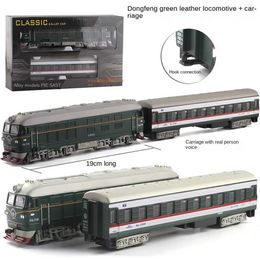 Diecast Model Cars 1 87 Classic Simulated Steam Train Alloy Model Pullback Toy with Sound and Light Trajectory Childrens Gift WX