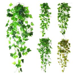 Decorative Flowers Artificial Hanging Plant Vines Ake Flower Willow Rattan Greenery Indoor Outdoor Decoration For Home Garden Wall Balcony